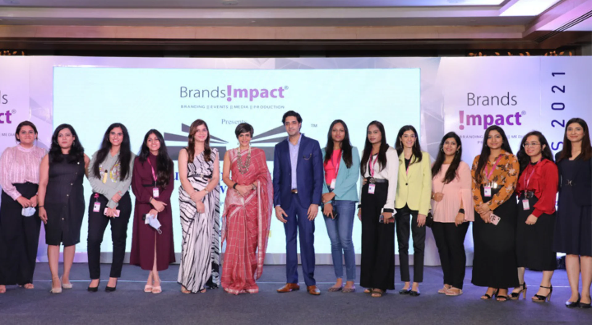 All Awardies with Mandira Bedi at Stage of Brands Impact